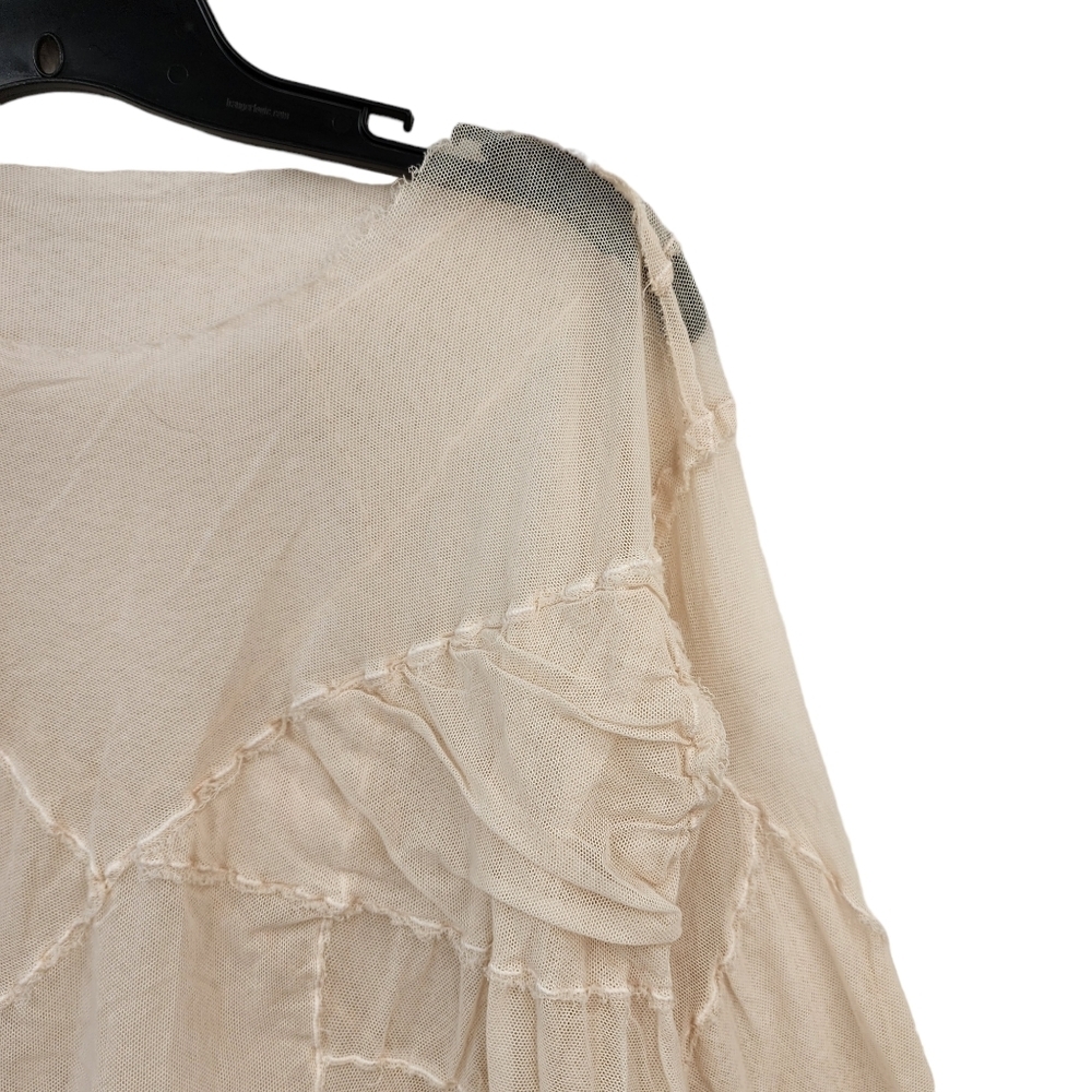 Light Cream Boho Patchwork Pullover Top - Picture 2 of 6